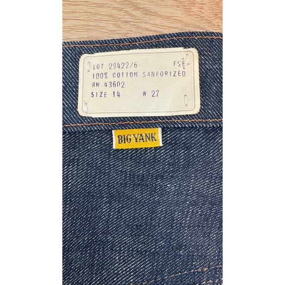 Rare Deadstock Vintage Big Yank Sanforized Dark Denim Jeans – 1960s/70s - Picture 8 of 15